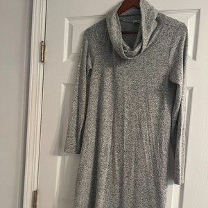 Loft XS Gray Cowl Neck Sweater Dress